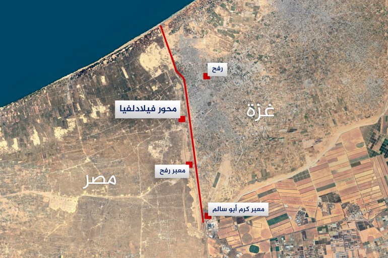 خريطة غزة محور فيلادلفيا