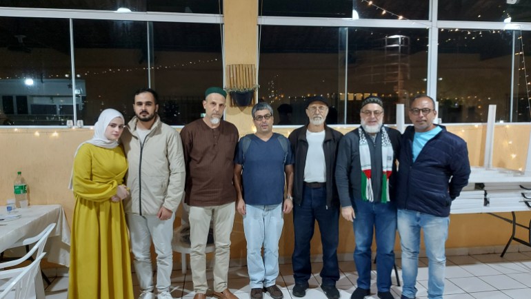 من اليمين لاودولينو، الشيخ حسام البستاني، أنطونيو، أنا، مرسيلو، زوج غبرييلا، غبرييلا