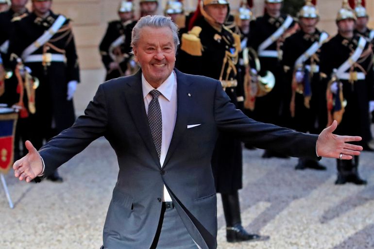 Actor Alain Delon arrives to attend a state dinner in honour of Chinese President Xi Jinping and his wife Peng Liyuan (not pictured) at the Elysee Palace in Paris, France, March 25, 2019. REUTERS/Gonzalo Fuentes