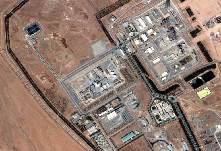 A satellite image shows the damaged Arak heavy water reactor facilities, following Israelli airstrikes, in Iran, June 19, 2025. Maxar Technologies/Handout via REUTERS THIS IMAGE HAS BEEN SUPPLIED BY A THIRD PARTY. MANDATORY CREDIT. NO RESALES. NO ARCHIVES. MUST NOT OBSCURE LOGO.