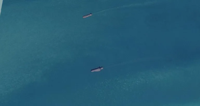 ظهور آخر لحاملة المسيرات الإيرانية في موقعها قرب مضيق هرمز. 30 يناير/كانون الثاني 2026 (المصدر: بلانيت لابس)