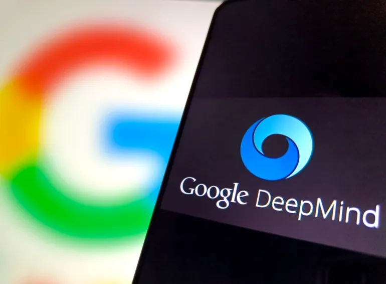 SUQIAN, CHINA - MAY 16: In this photo illustration, the logo of Google DeepMind is displayed on a smartphone screen on May 16, 2025 in Suqian, Jiangsu Province of China. (Photo by VCG/VCG via Getty Images)