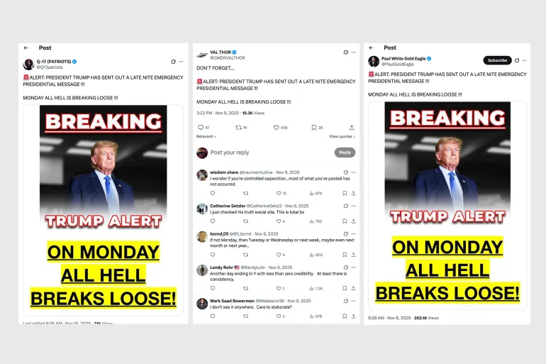 تغريدات قديمة تحمل نفس الادعاء المتعلق برسالة ترامب الطارئة