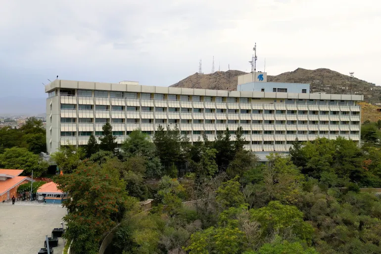 Kabul, Afghanistan - July 25, 2023: Aerial view of Intercontinental Hotel Kabul; Shutterstock ID 2360659051; purchase_order: aj; job: ; client: ; other: