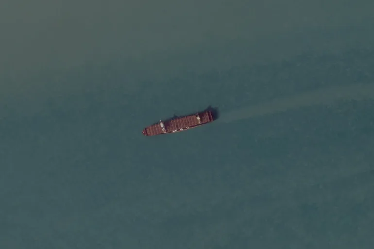 صورة ناقلة الحاويات "إم إس سي أريس" قرب ميناء بندر عباس