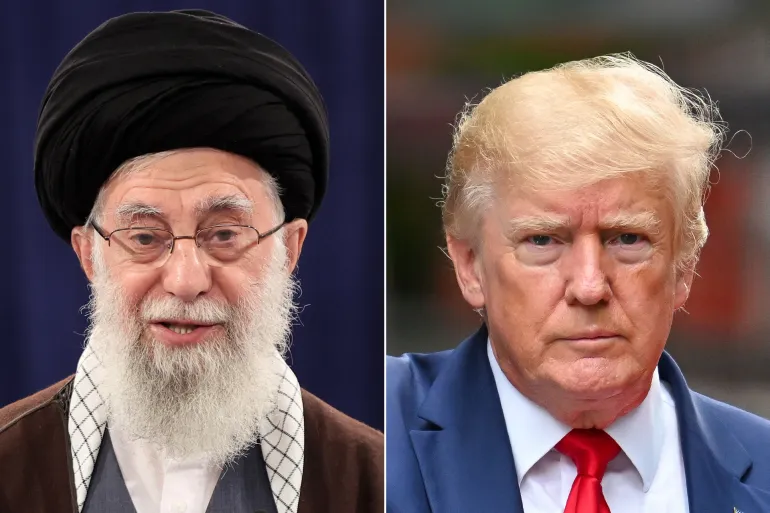 كومبو يجمع الرئيس الأمريكي دونالد ترامب والمرشد الإيراني علي خامنئي