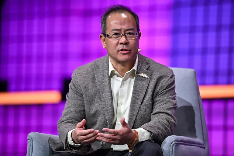 Doha , Qatar - 3 February 2026; Thomas G. Tsao, Chairman and Co-founder, Gobi Partners; on Centre stage during day two of Web Summit Qatar 2026 at the Doha Exhibition and Convention Center in Doha, Qatar. (Photo By Sam Barnes/Sportsfile for Web Summit Qatar via Getty Images)