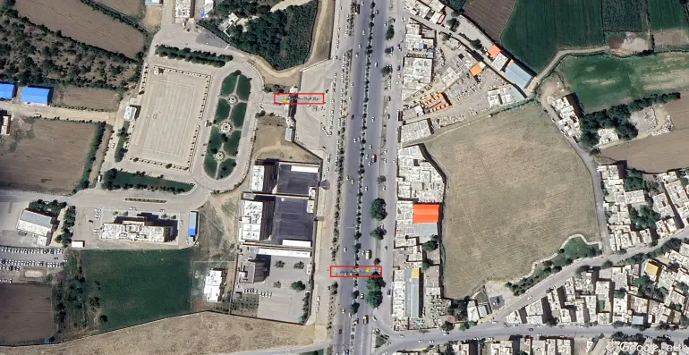 ***داخلية**تحديد جغرافي لموقع وقوع غارات على إيران (غوغل إيرث)