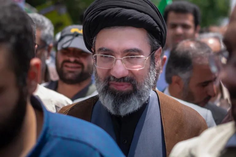 May 31, 2019 file photo shows, Son of Irans Supreme Leader Ayatollah Ali Khamenei, Mojtaba Khamenei, attends a demonstration to mark Jerusalem day in Tehran. (Photo by Morteza Nikoubazl/NurPhoto via Getty Images)