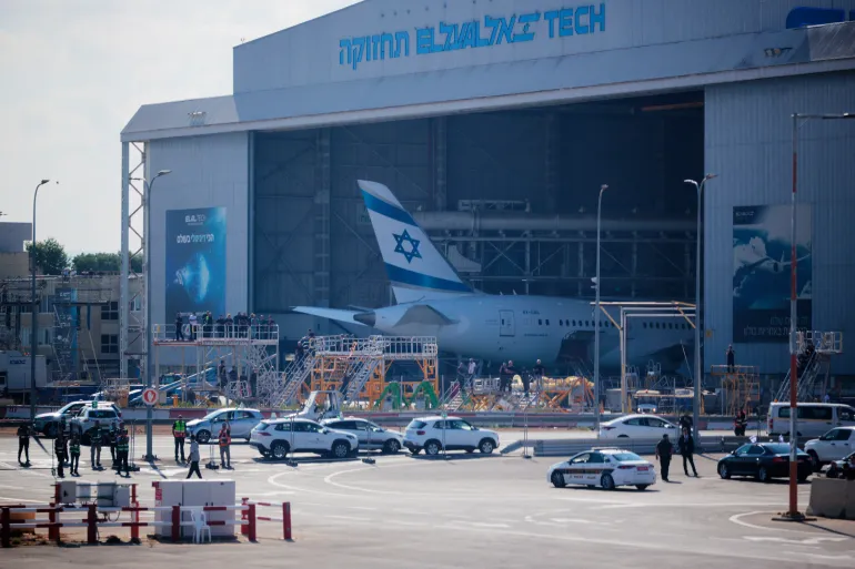 TEL AVIV, ISRAEL - OCTOBER 13: A general view of Ben Gurion International Airport as U.S. President Donald Trump prepares to disembark from Air Force One on October 13, 2025 in Tel Aviv, Israel. President Trump is visiting the country hours after Hamas released the remaining Israeli hostages captured on Oct. 7, 2023, part of a US-brokered ceasefire deal to end the war in Gaza. (Photo by Chip Somodevilla/Getty Images)
