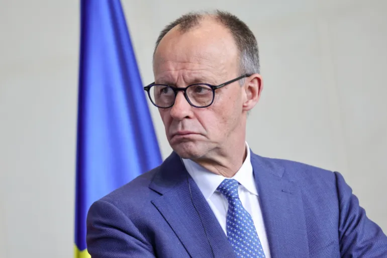 BERLIN, GERMANY - MARCH 10: German Chancellor Friedrich Merz and Czech Prime Minister Andrej Babis attend a joint press conference, following talks at the Chancellery on March 10, 2026 in Berlin, Germany. This is Babis's first official visit to Germany since taking his second term in office. (Photo by Omer Messinger/Getty Images)