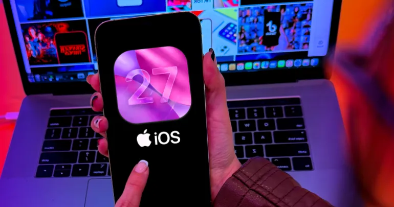 A high-resolution close-up of an iPhone 17 Pro screen running iOS 20, featuring redesigned interactive widgets and the signature Apple Intelligence iridescent glow around the edges. This editorial image illustrates the latest advancements in mobile operating systems, neural-engine processing, and premium user interface design. Cupertino, CA - March 3, 2026.