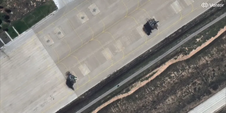 ***داخلية*** 37_destroyed_Su-22s_shiraz_airbase_06mar2026 credit : vantor