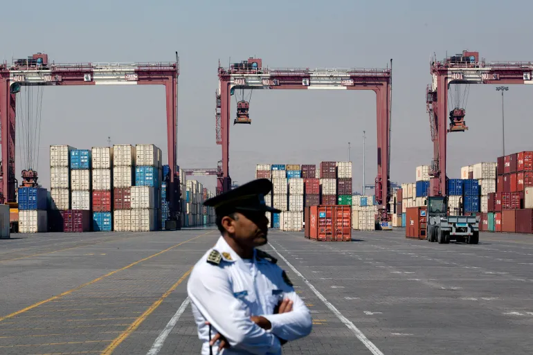 BANDER ABBAS, IRAN - FEBRUARY 21: A general view of shipping containers at Shahid Rajaee port, some 15kms west of Gulf port city of Bandar Abbas on February 21, 2016 in Iran. The Port of Shahid Rajaee is located on the Strait of Hormuz in southern Iran, west of the Port of Bandar Abbas, and handles 70 million tons of cargo per year. (Photo by Majid Saeedi/Getty Images)