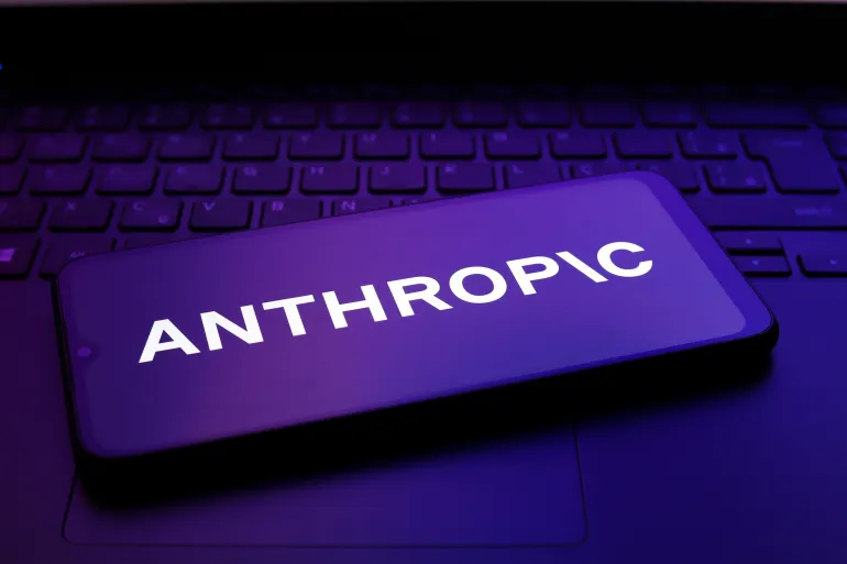 The Anthropic AI logo appears on the screen of a smartphone, in Reno, United States, on December 2, 2024