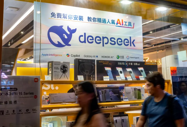 A shop advertising Deepseek, Hong Kong, China. (Photo by: Bob Henry/UCG/Universal Images Group via Getty Images)