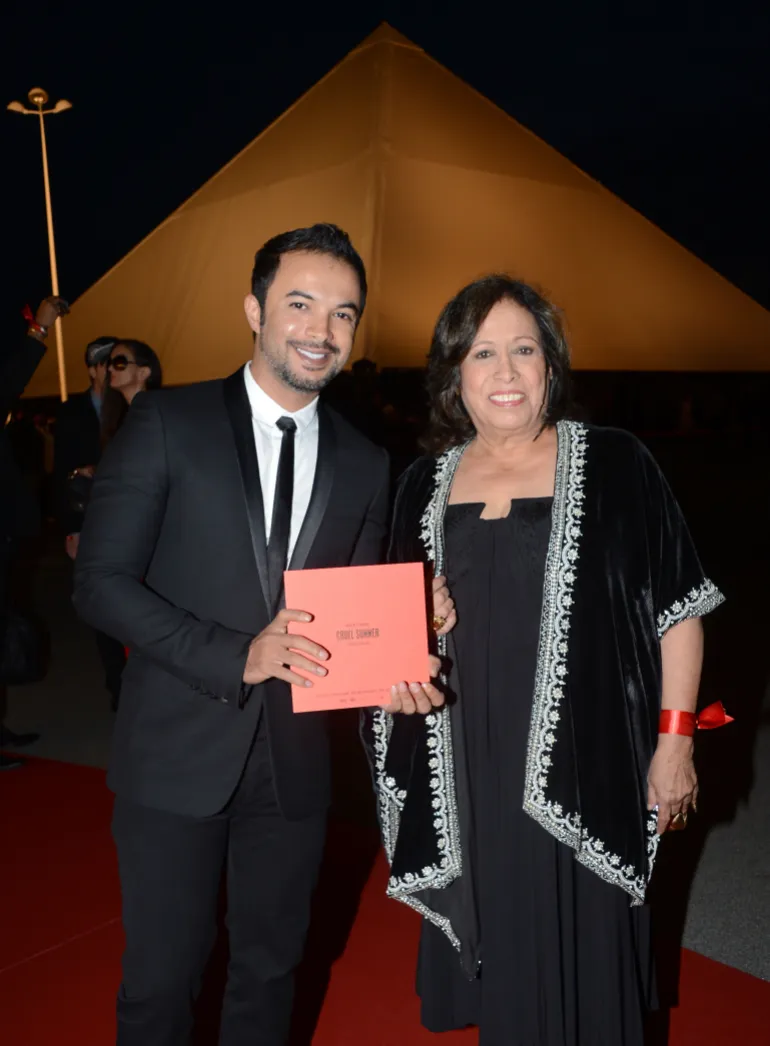 CANNES, FRANCE - MAY 23: Mohammed Saeed Harib and Hayat Al Fahad arrive at Cruel Summer , Kanye West’s art film project with the Doha Film Institute which debuts May 23 at the Cannes Film Festival. (Photo by Andrew H. Walker/Getty Images for DFI)