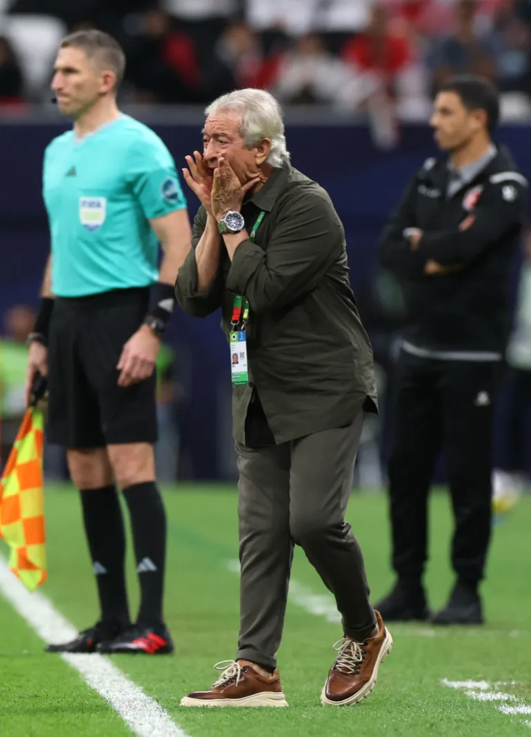 Soccer Football - FIFA Arab Cup - Qatar 2025 - Group C - Egypt v Jordan - Al Bayt Stadium, Al Khor, Qatar - December 9, 2025 Egypt coach Helmy Toulan during the match REUTERS/Ibraheem Al Omari