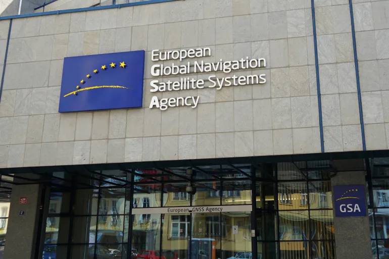 Prague, Czech Republic - July 13 2019: European Global Navigation Satellite Systems Agency (GSA GNSS) headquarters building, Galileo navigation system