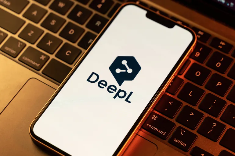 West Bangal, India - july 5, 2023 : DeepL logo on phone screen stock image.