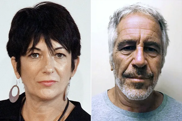 (COMBO) This combination of pictures created on July 2, 2020 shows Ghislaine Maxwell (L) during an event on September 20, 2013 in New York City and an undated handout photo obtained on July 11, 2019 courtesy of the New York State Sex Offender Registry of Jeffrey Epstein (R). Ghislaine Maxwell, the former girlfriend of late financier Jeffrey Epstein, was arrested by the FBI in Bradford, New Hampshire, on July 2, 2020 and charged with six counts of sexual abuse in Epstein case. Epstein, 66, hanged himself in a New York cell in August last year while awaiting trial on charges of trafficking minors for sex. Several of his accusers have said the 58-year-old Maxwell maintained a network of girls to perform sexual favors for Epstein, a registered sex offender who hobnobbed with the rich and famous. (Photo by Laura Cavanaugh and Handout / various sources / AFP) / RESTRICTED TO EDITORIAL USE - MANDATORY CREDIT "AFP PHOTO / NEW YORK STATE SEX OFFENDER REGISTRY / LAURA CAVANAUGH" - NO MARKETING - NO ADVERTISING CAMPAIGNS - DISTRIBUTED AS A SERVICE TO CLIENTS