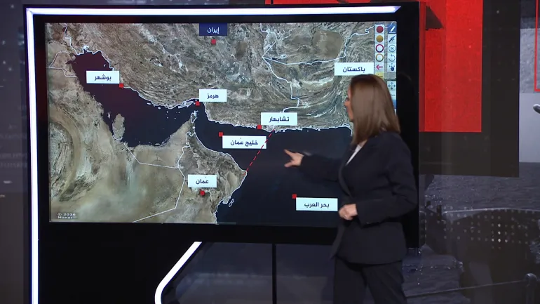 الخريطة التفاعلية لحركة السفن في مضيق هرمز