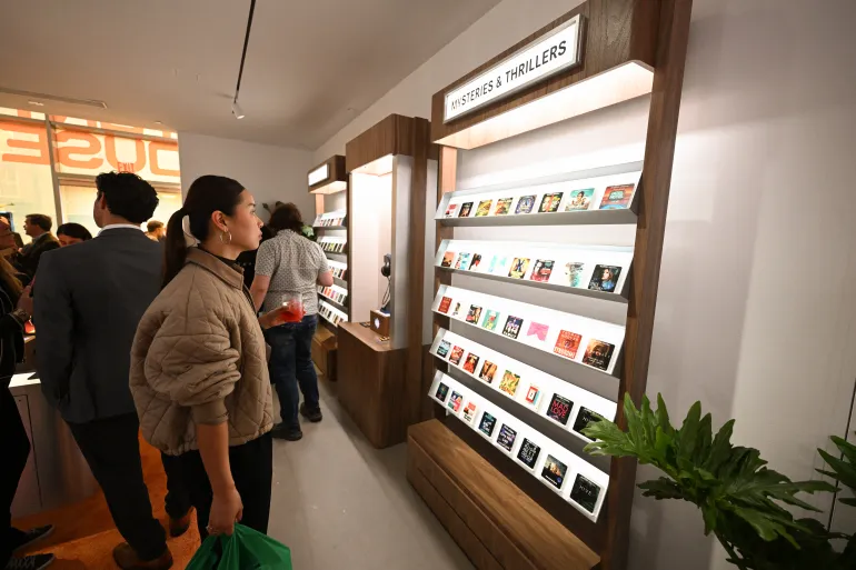 NEW YORK, NEW YORK - APRIL 30: A guest attends the opening of Audible Story House, the first-ever bookless bookstore on April 30, 2026 in New York City. Bryan Bedder/Getty Images for Audible/AFP (Photo by Bryan Bedder / GETTY IMAGES NORTH AMERICA / Getty Images via AFP)