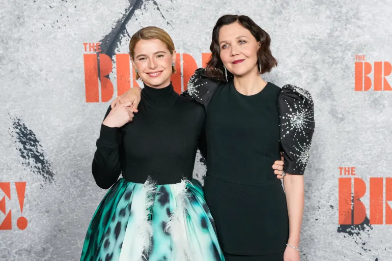Jessie Buckley, left, and director Maggie Gyllenhaal attend the premiere of Warner Bros. Pictures' "The Bride!" at The Rose Theater Jazz at Lincoln Center on Wednesday, March 3, 2026, in New York. (Photo by Charles Sykes/Invision/AP)