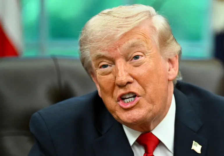 epa12922457 US President Donald Trump speaks during a meeting with members of the Artemis II mission in the Oval Office of the White House in Washington, DC, USA, 29 April 2026. NASA’s four Artemis astronauts swung behind the moon in a journey that shattered space travel distance records and brought people the closest they’ve been to the lunar surface in more than 50 years. EPA/Graeme Sloan / POOL