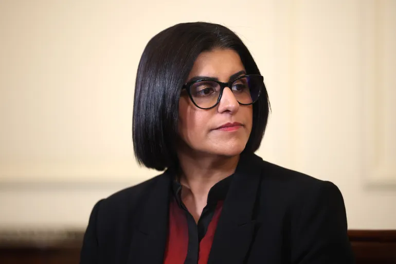 LONDON, ENGLAND - APRIL 30: Home Secretary Shabana Mahmood attends a meeting of criminal justice agencies following the Golders Green attack on April 30, 2026 in London, England. A 45-year-old British-Somali man was arrested yesterday, after stabbing two Jewish men, Shloime Rand and Moshe Shine, in a terrorist attack in Golders Green. Both victims are in a stable condition, and the suspect was caught by police after being tasered. The government has since pledged £25 million to improve security for the Jewish community following the incident. (Photo by Dan Kitwood/Getty Images)