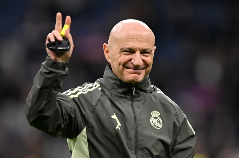 MADRID, SPAIN - JANUARY 17: Real Madrid Performance Manager, Antonio Pintus, poses for a photo during the warm up prior to the LaLiga EA Sports match between Real Madrid CF and Levante UD at Estadio Santiago Bernabeu on January 17, 2026 in Madrid, Spain. (Photo by Denis Doyle/Getty Images)