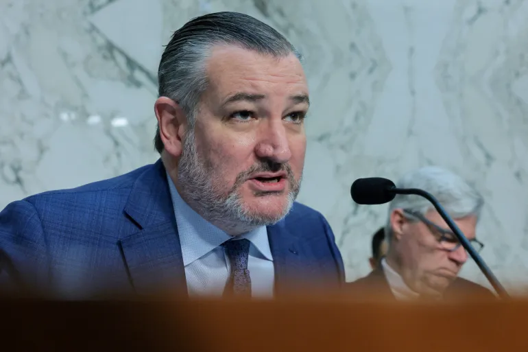 FILE PHOTO: Subcommittee chairman U.S. Senator Ted Cruz (R-TX) presides over a Senate Judiciary subcommittee hearing on Special Counsel Jack Smith’s investigation into whether U.S. President Donald Trump had interfered with the 2020 election, code-named Arctic Frost, on Capitol Hill in Washington, D.C., U.S., March 24, 2026. REUTERS/Jonathan Ernst/File Photo
