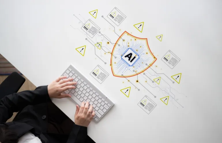 Programmer people working laptops or smartphones with AI, artificial intelligence software engineer coding on laptop computers with technology icons and binary code, big data, Ai bot digital machine