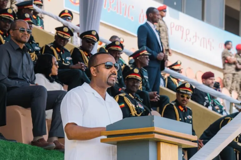 Prime Minister @AbiyAhmedAli , at the 65th Anniversary of Special Operations Command, underscored that Ethiopia’s defense build-up is designed to guarantee peace in East Africa and across the continent. https://ena.et/web/eng/w/eng_8364069 المصدر: وكالة الأنباء الإثيوبية