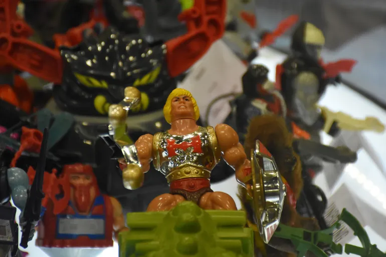 MEXICO CITY, MEXICO - AUGUST 04: Toys of He-Man looks during the Unboxing Toy Convention Mexico City at WTC Mexico City on August 4, 2018 in Mexico City, Mexico. (Photo by Carlos Tischler/Getty Images)