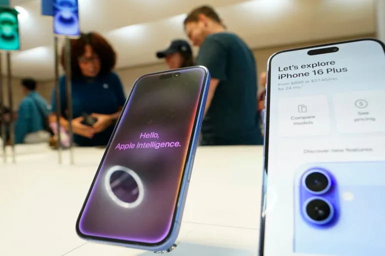 Apple iPhone 16 are on display during the launch September 20, 2024, at the Apple Store in New York . Apple on September 9, 2024 announced a new iPhone built for generative artificial intelligence as it seeks to boost sales and show it is keeping up in the technology race. (Photo by TIMOTHY A. CLARY / AFP) (Photo by TIMOTHY A. CLARY/AFP via Getty Images)