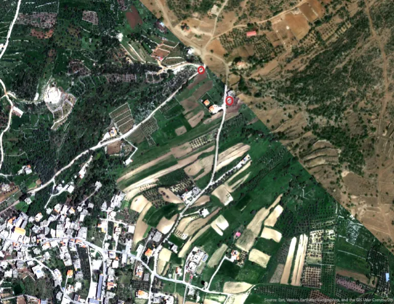 صورة تظهر انتشار الآليات العسكرية الإسرائيلية في دبل - 16-04-2026 ( آيرباص- الجزيرة)