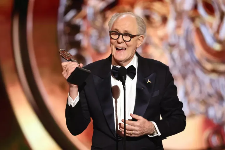 NEW YORK, NEW YORK - JUNE 07: John Lithgow accepts the Best Performance by an Actor in a Leading Role in a Play award for Giant onstage during The 79th Annual Tony Awards at Radio City Music Hall on June 07, 2026 in New York City. (Photo by Theo Wargo/Getty Images for Tony Awards Productions)