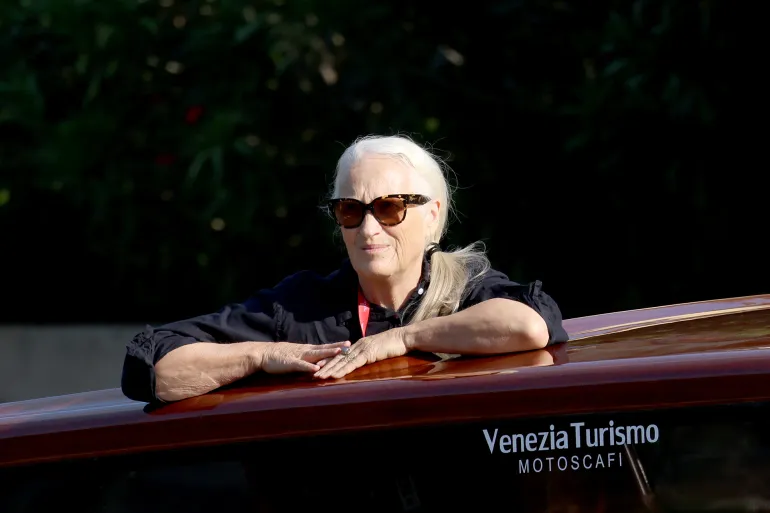 VENICE, ITALY - SEPTEMBER 05: Jane Campion departs from Hotel Excelsior at the 82nd Venice International Film Festival on September 05, 2025 in Venice, Italy. (Photo by Pascal Le Segretain/Getty Images)
