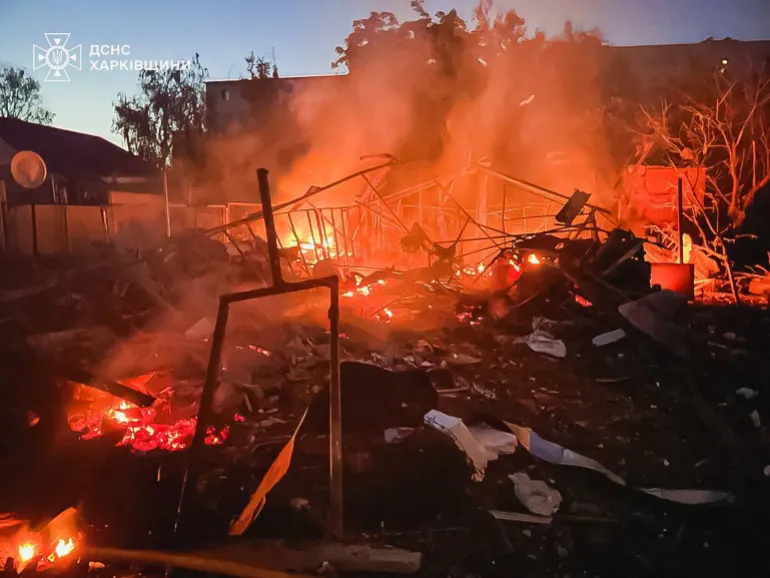 This handout taken and released by the State Emergency Service of Ukraine on June 9, 2026 shows smoke rising from a fire following Russian strikes in the Kharkiv region, amid the Russian invasion of Ukraine. (Photo by Handout / State Emergency Service of Ukraine / AFP) / RESTRICTED TO EDITORIAL USE - MANDATORY CREDIT "AFP PHOTO / STATE EMERGENCY SERVICE OF UKRAINE" - HANDOUT - NO MARKETING NO ADVERTISING CAMPAIGNS - DISTRIBUTED AS A SERVICE TO CLIENTS
