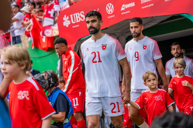 ST GALLEN, SWITZERLAND - MAY 31: Nizar Al-Rashdan of Jordan during the international friendly match between Switzerland and Jordan at Kybunpark on May 31, 2026 in St Gallen, Switzerland. (Photo by Sona Maleterova/Getty Images)