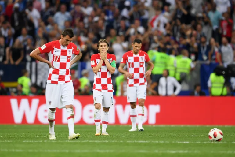 MOSCOW, RUSSIA - JULY 15: Luka Modric of Croatia looks on dejected during the 2018 FIFA World Cup Final between France and Croatia at Luzhniki Stadium on July 15, 2018 in Moscow, Russia. (Photo by Laurence Griffiths/Getty Images)