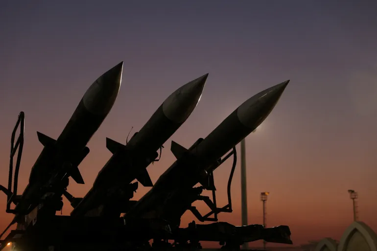 FILE PHOTO: Iranian missiles are displayed at the Islamic Revolutionary Guard Corps(IRGC) Aerospace Force Museum in Tehran, Iran, November 12, 2025. Majid Asgaripour/WANA (West Asia News Agency) via REUTERS ATTENTION EDITORS - THIS PICTURE WAS PROVIDED BY A THIRD PARTY/File Photo