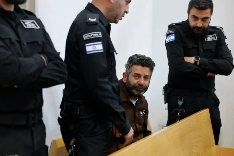 Activist Saif Abu Keshek, a Spanish national, who was detained aboard the Gaza-bound Global Sumud Flotilla, which was intercepted by Israeli forces in international waters, appears at a court in Beersheba, southern Israel May 6, 2026. REUTERS/Amir Cohen TPX IMAGES OF THE DAY
