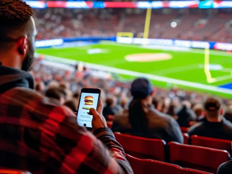 mobile in-seat ordering at a sports stadium