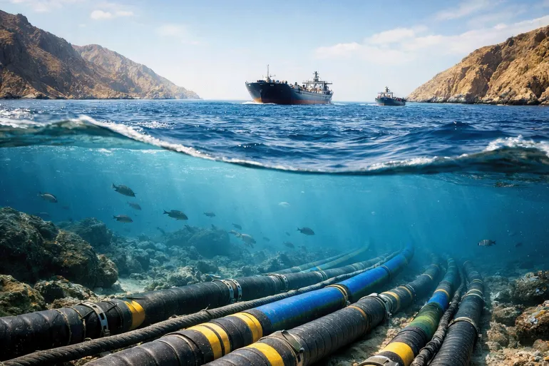 internet cables running through strait of hormuz