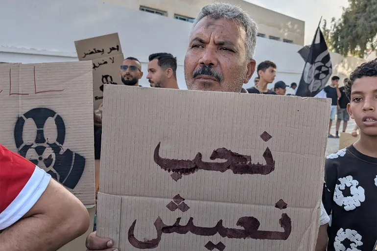 المنطقة شهدت مسيرات حاشدة خلال الأشهر الماضية في واحدة من اكبر التحركات الاحتجاجية في تونس ( المصدر _ خاص الجزيرة ).jpg
